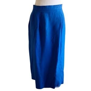 Vintage Talbots Royal Blue Italian Linen Blend Pencil Skirt Size 16